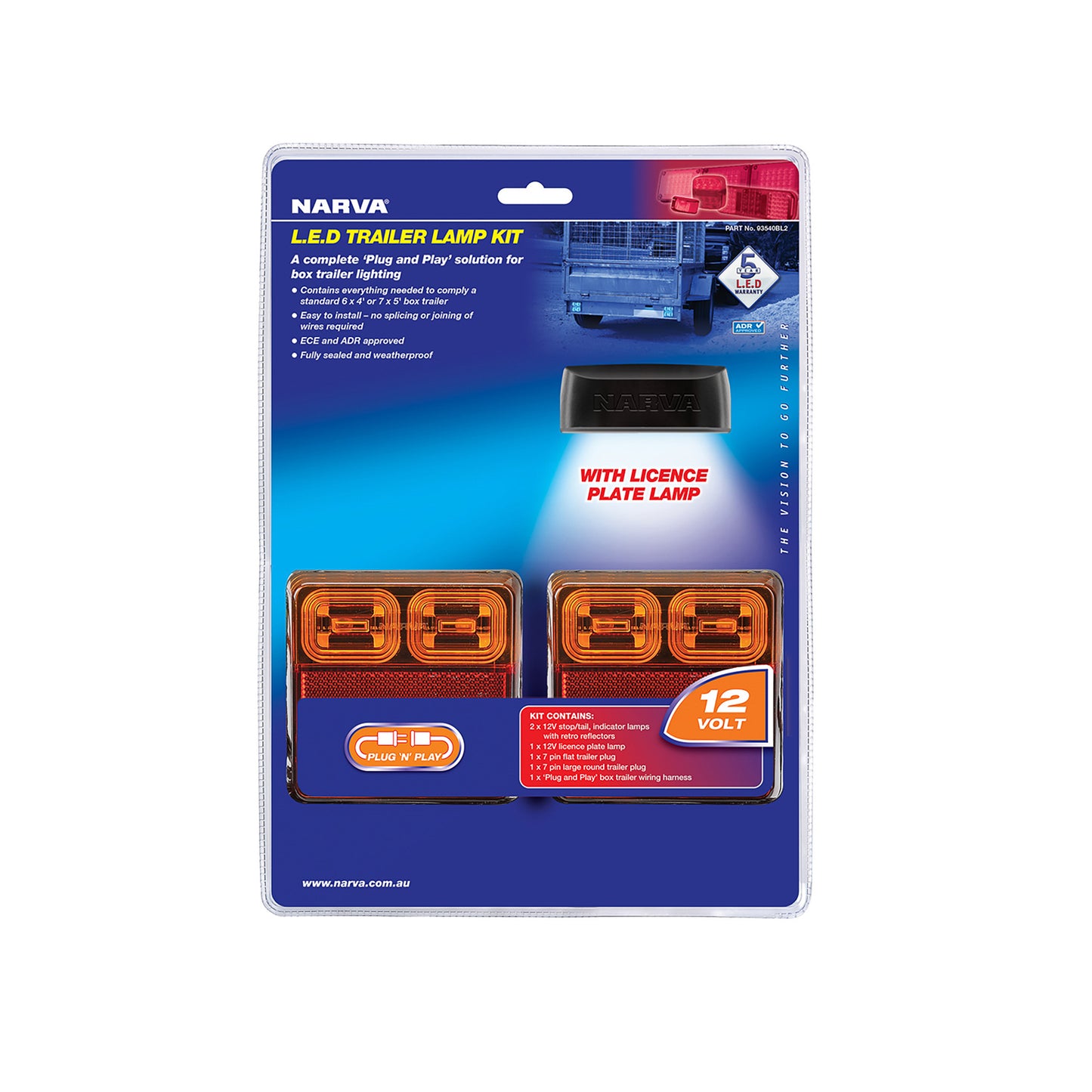 Narva LED Plug & Play Trailer Lamp Kit 12v Square - Trailer Spares Direct