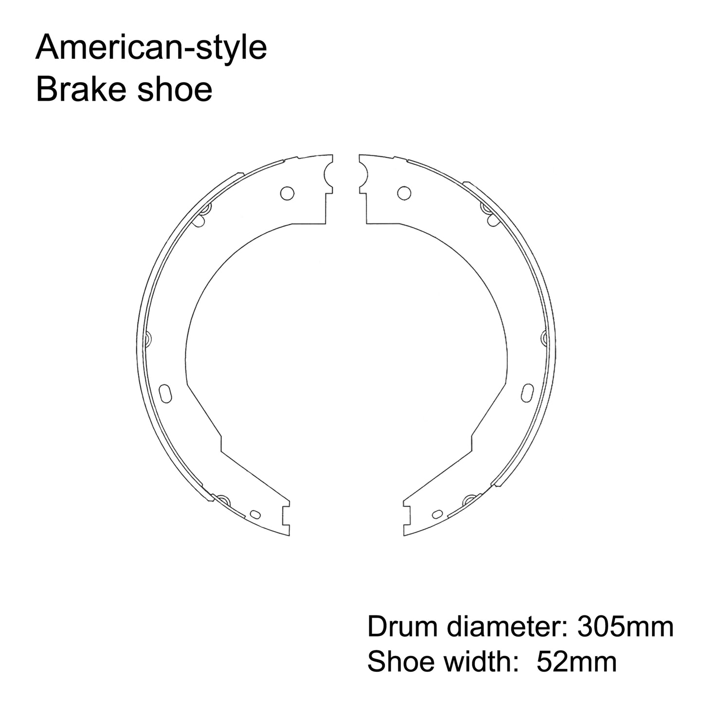 12 x 2 inch American Dexter electric brake shoe set of 4