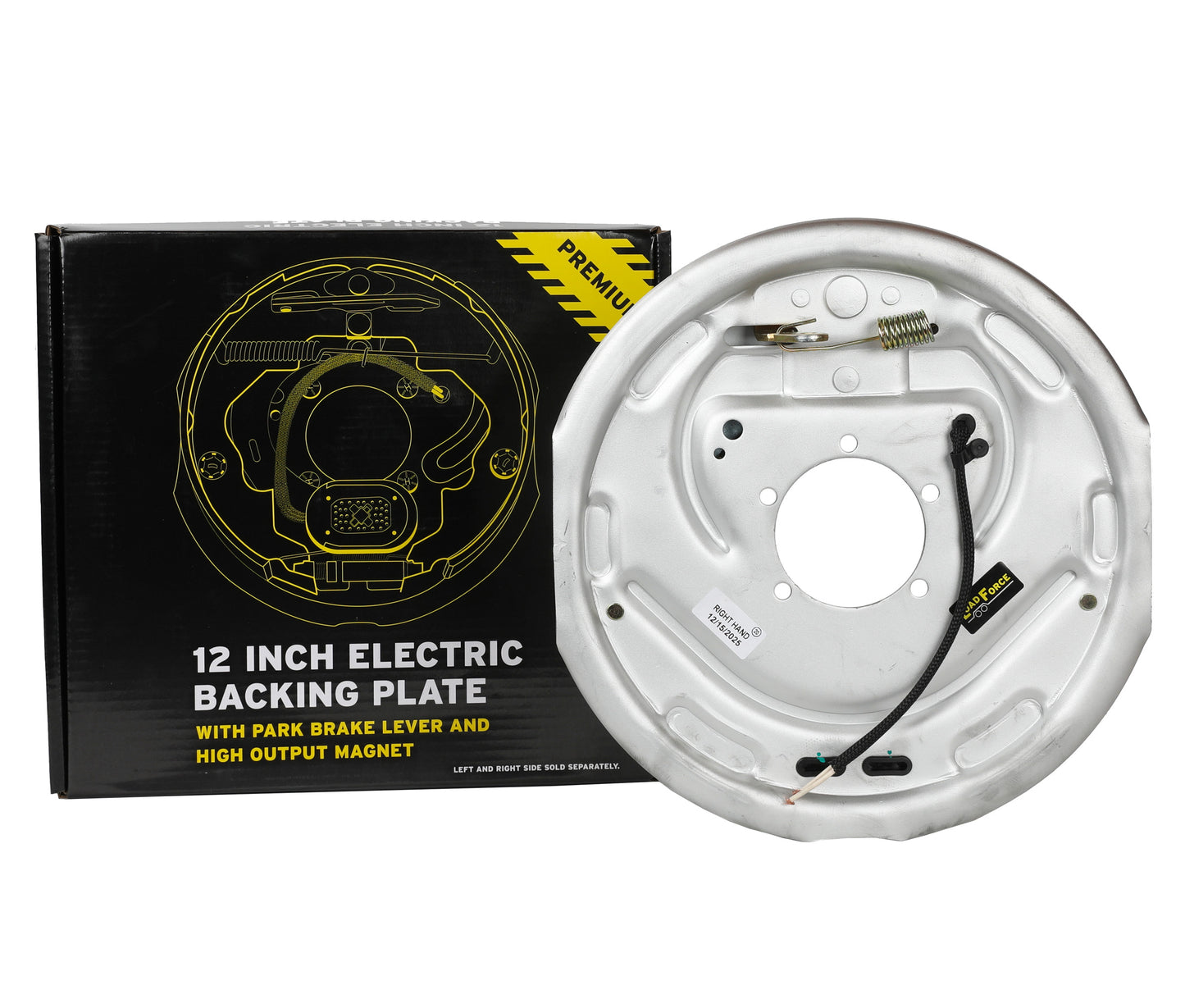 LoadForce 12" Dacromet Off Road Electric Backing Plate Assembly RH