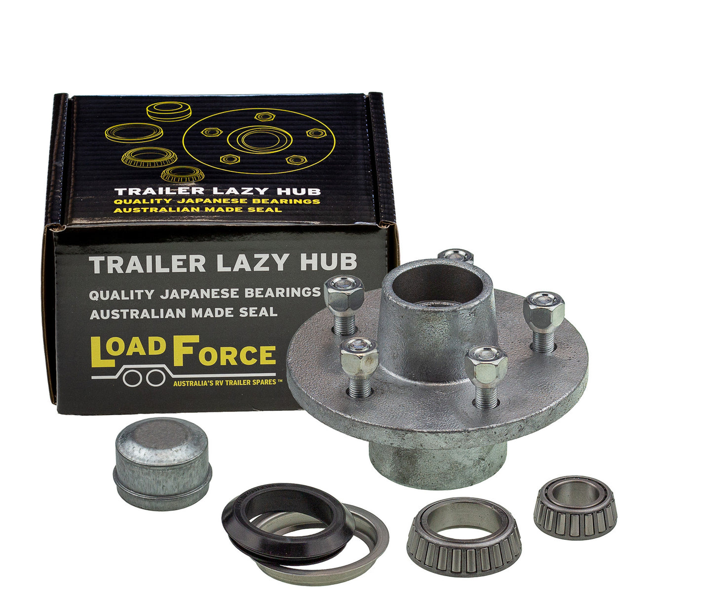 6 inch lazy hub assembly Ford 5 stud slimline (Ford) bearing - galvanised - Trailer Spares Direct
