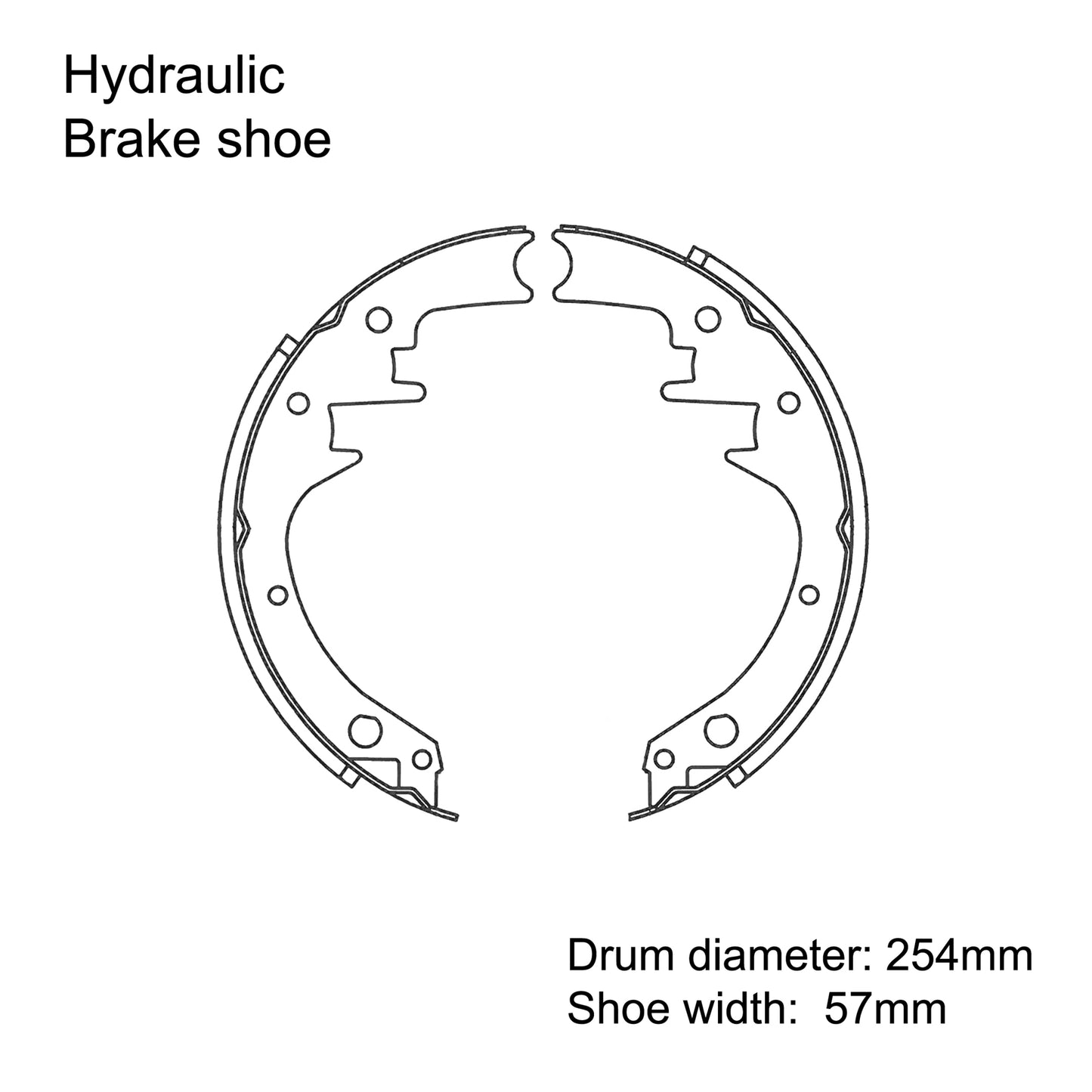 10 inch hydraulic brake shoes dacromet coated set of 4