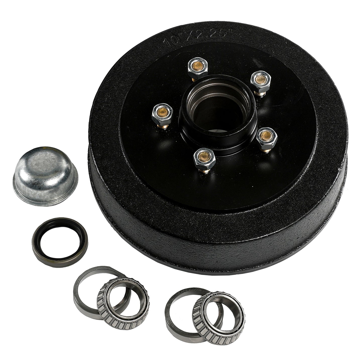 Hub drum 10 x 2.25 inch Ford 5 stud with Parallel (Ford) bearing
