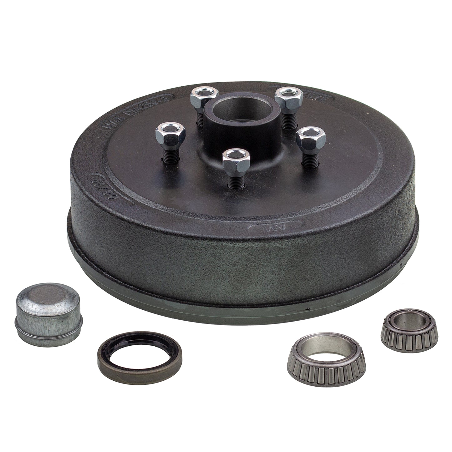 Hub drum 10 x 2.25 inch HQ 5 stud with LM (Holden) bearing