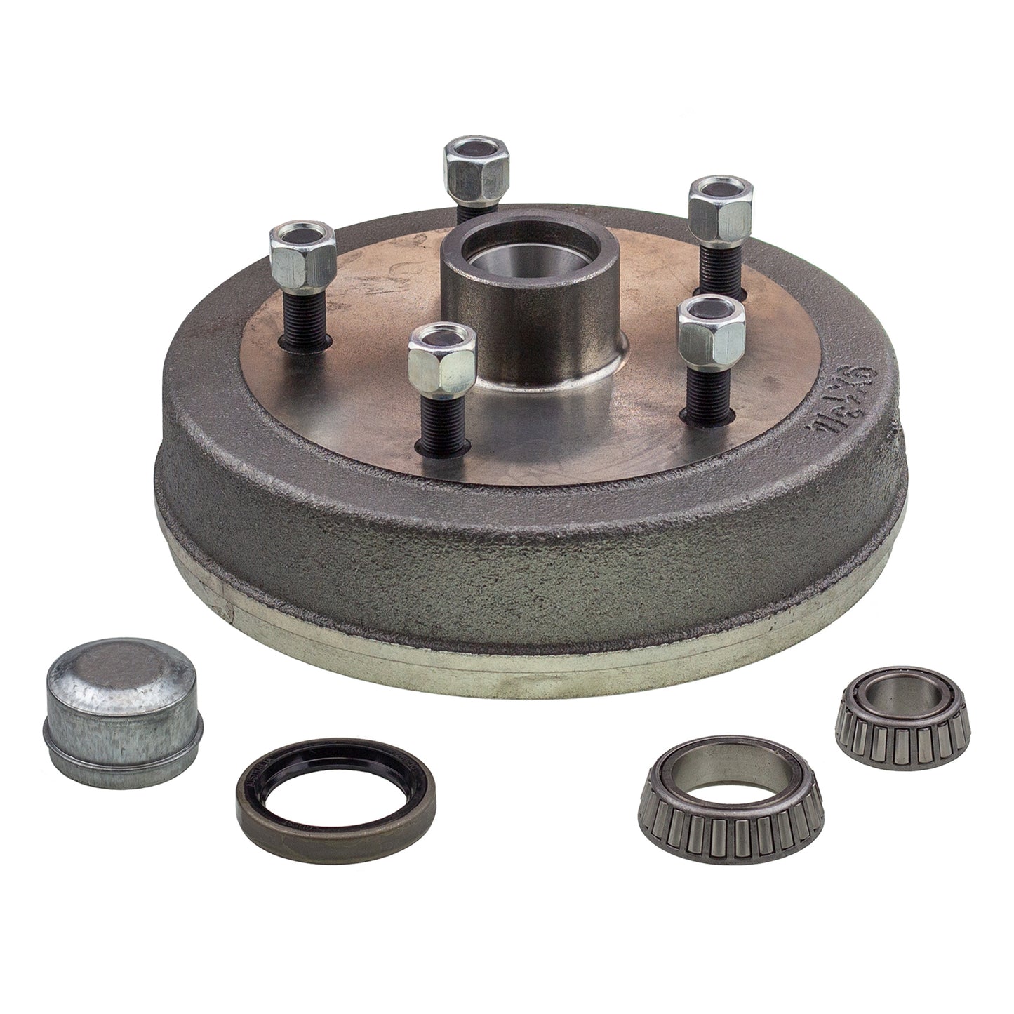 Trailer hub drum 9 x 1.75 inch LandCruiser 5 stud with LM (Holden) bearing