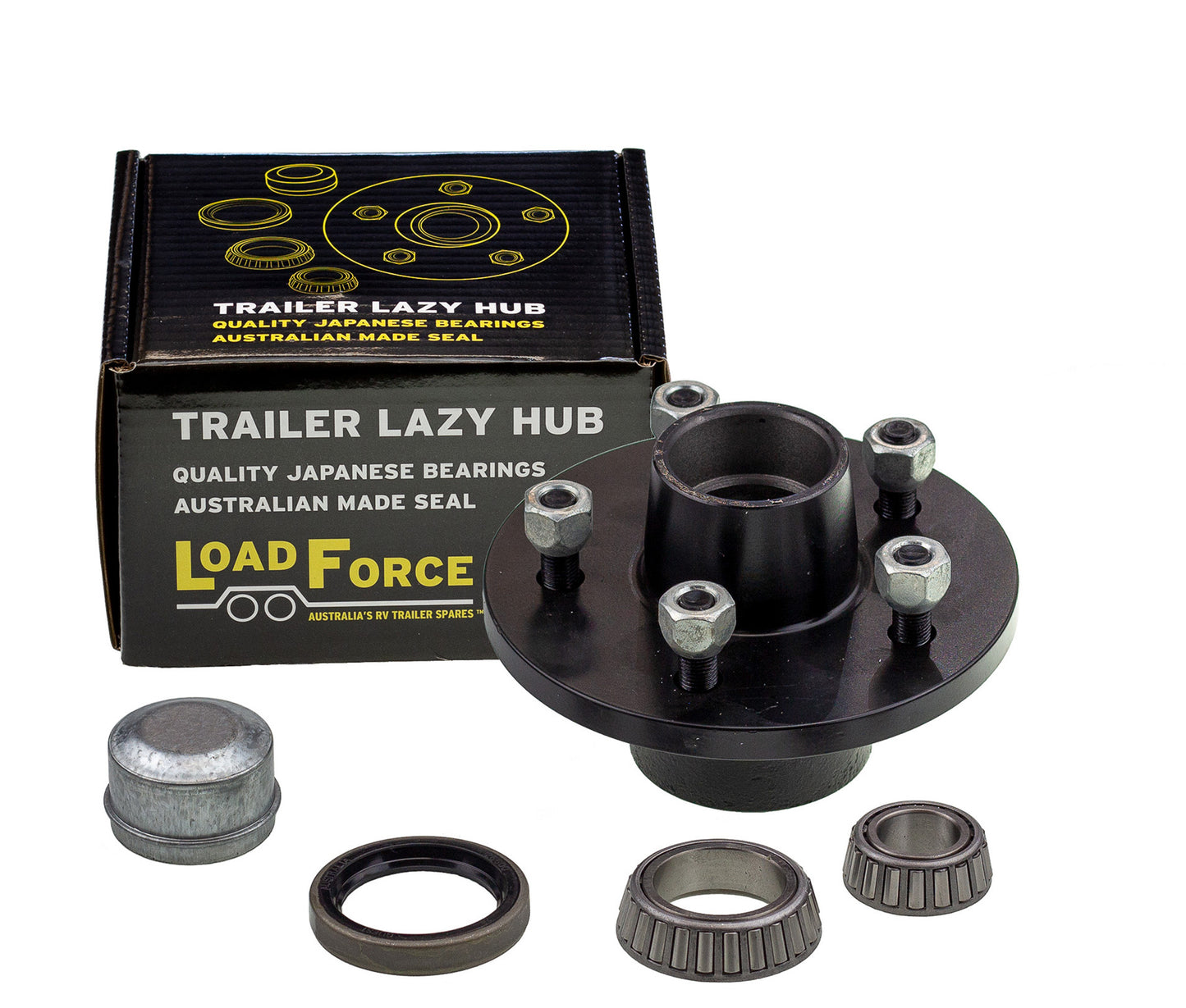 6 inch lazy hub assembly HQ 5 stud LM (Holden) bearing - Trailer Spares Direct