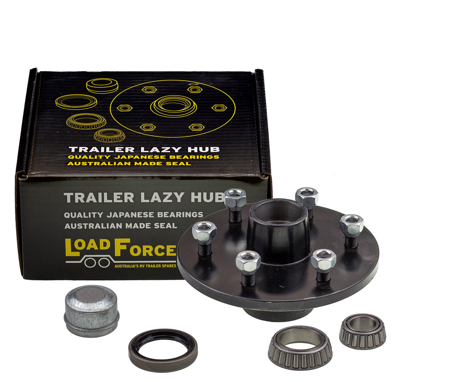 7.5 inch lazy hub assembly 6 stud LM (Holden) bearing - Trailer Spares Direct