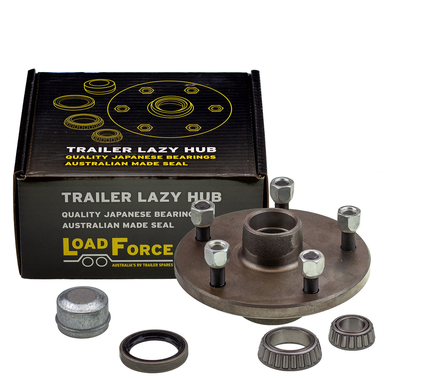 7.5 inch lazy hub assembly LandCruiser 5 stud LM (Holden) bearing - Trailer Spares Direct