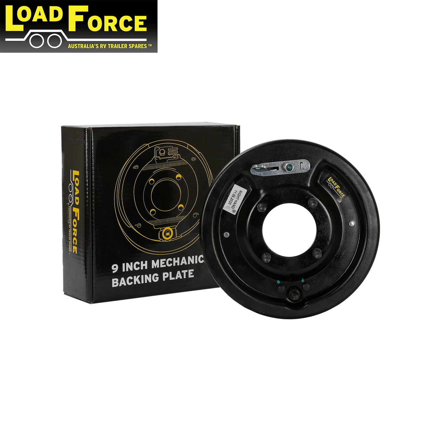 9 inch mechanical backing plate assembly right hand - Trailer Spares Direct