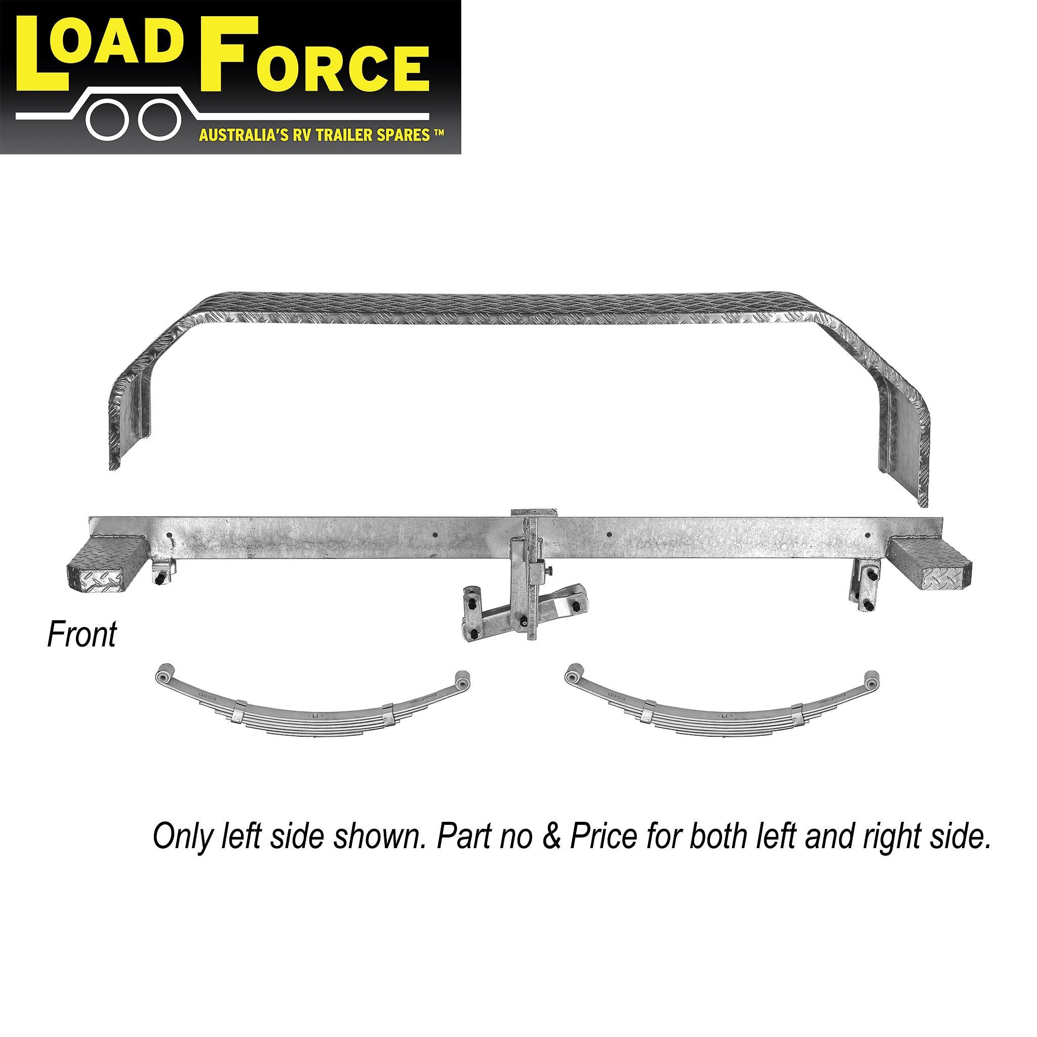 Galvanised suspension beam assembly for a 3000kg rated tandem trailer with 14 inch wheels (pair)