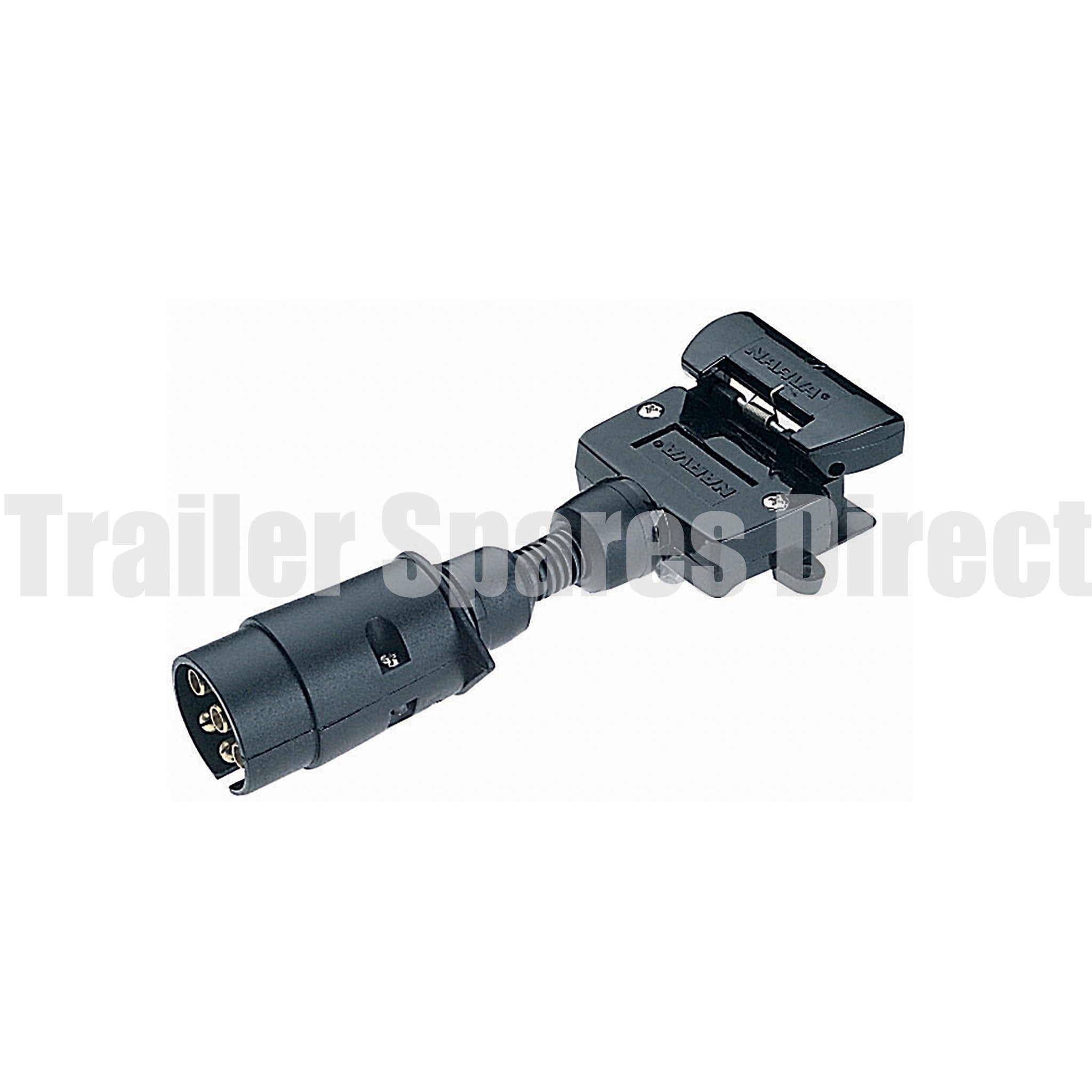 trailer adapter 7 pin large round socket - 7 pin flat plug