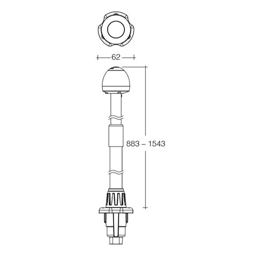 Narva 34-60 inch Plug In Telescopic LED Anchor Lamp 9-33v