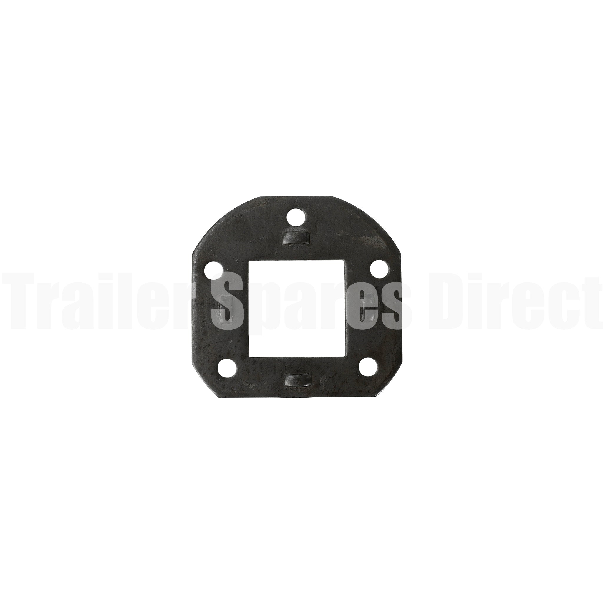 Weld-on mounting plate for 50mm square axle and 12 inch electric brakes