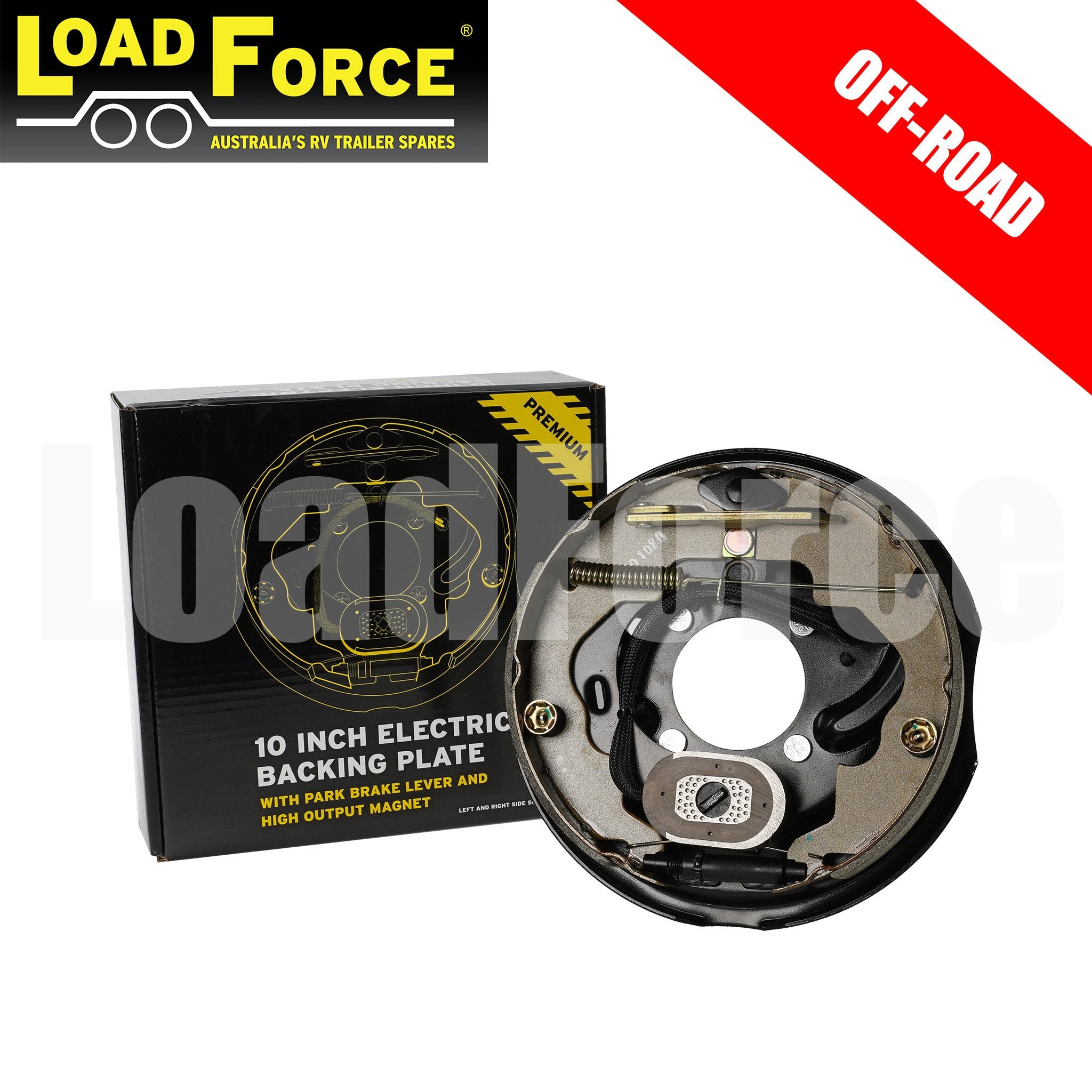 LoadForce 10 inch Off Road Electric Backing Plate Assembly Left Hand