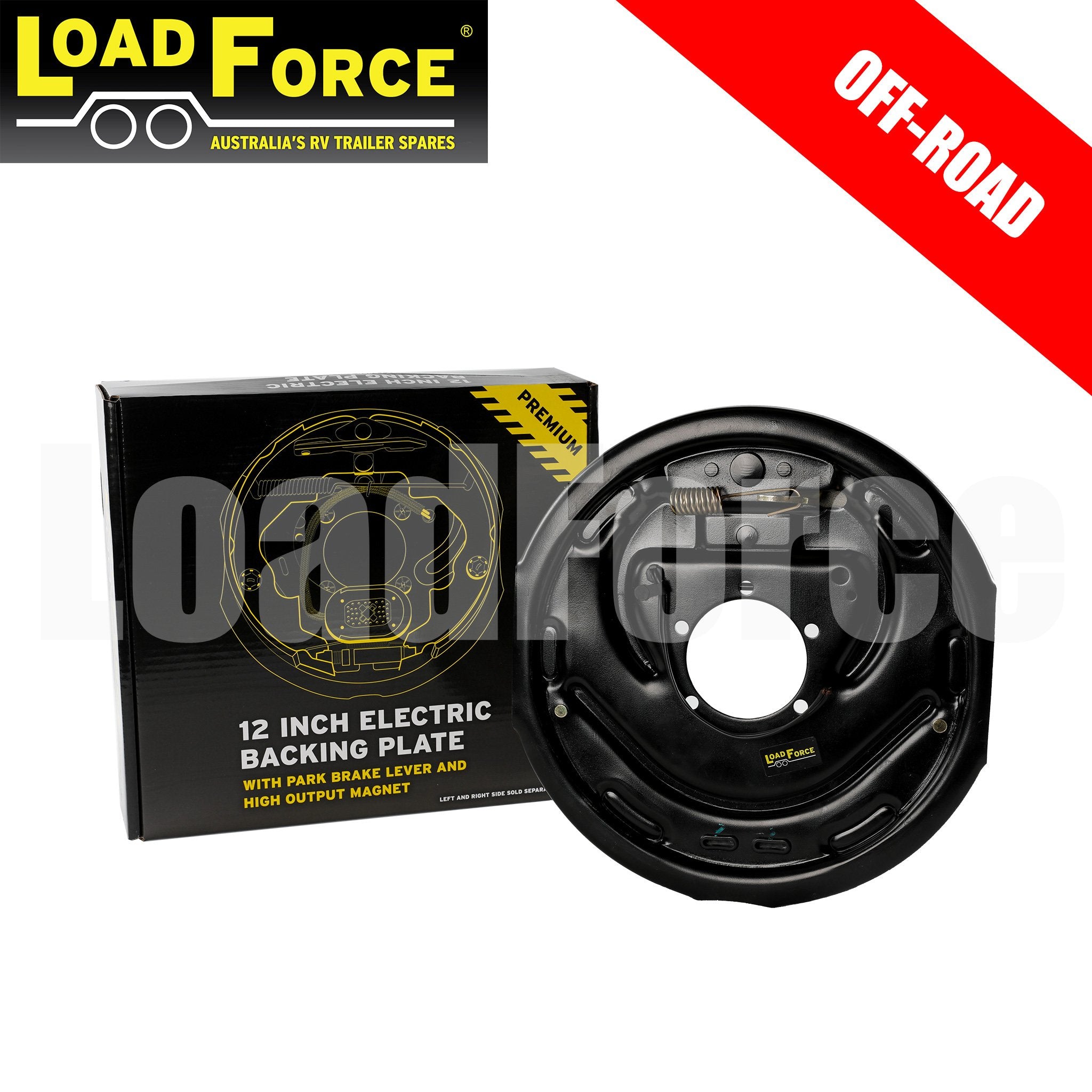 LoadForce 12 inch Off Road Electric Backing Plate Assembly Left Hand