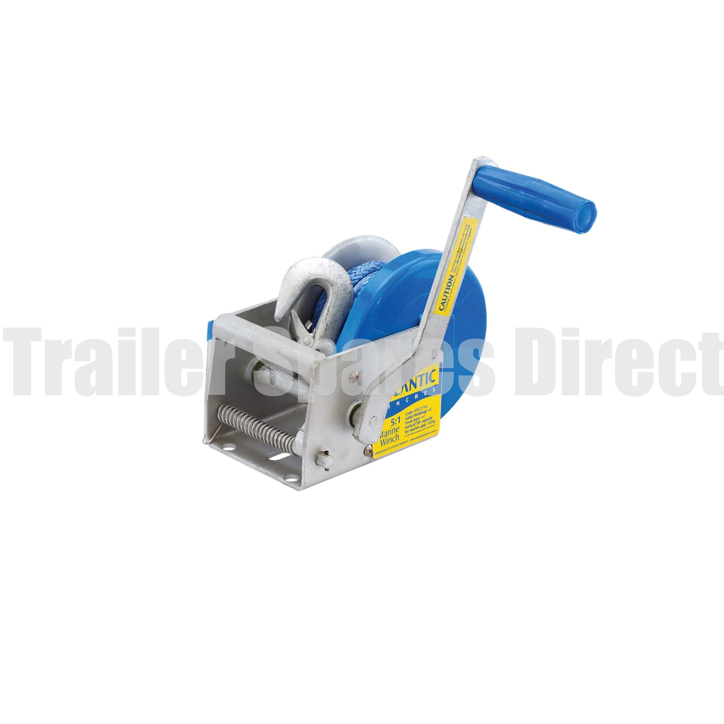 Marine winch 5:1 - 6m rope with snap hook - Trailer Spares Direct