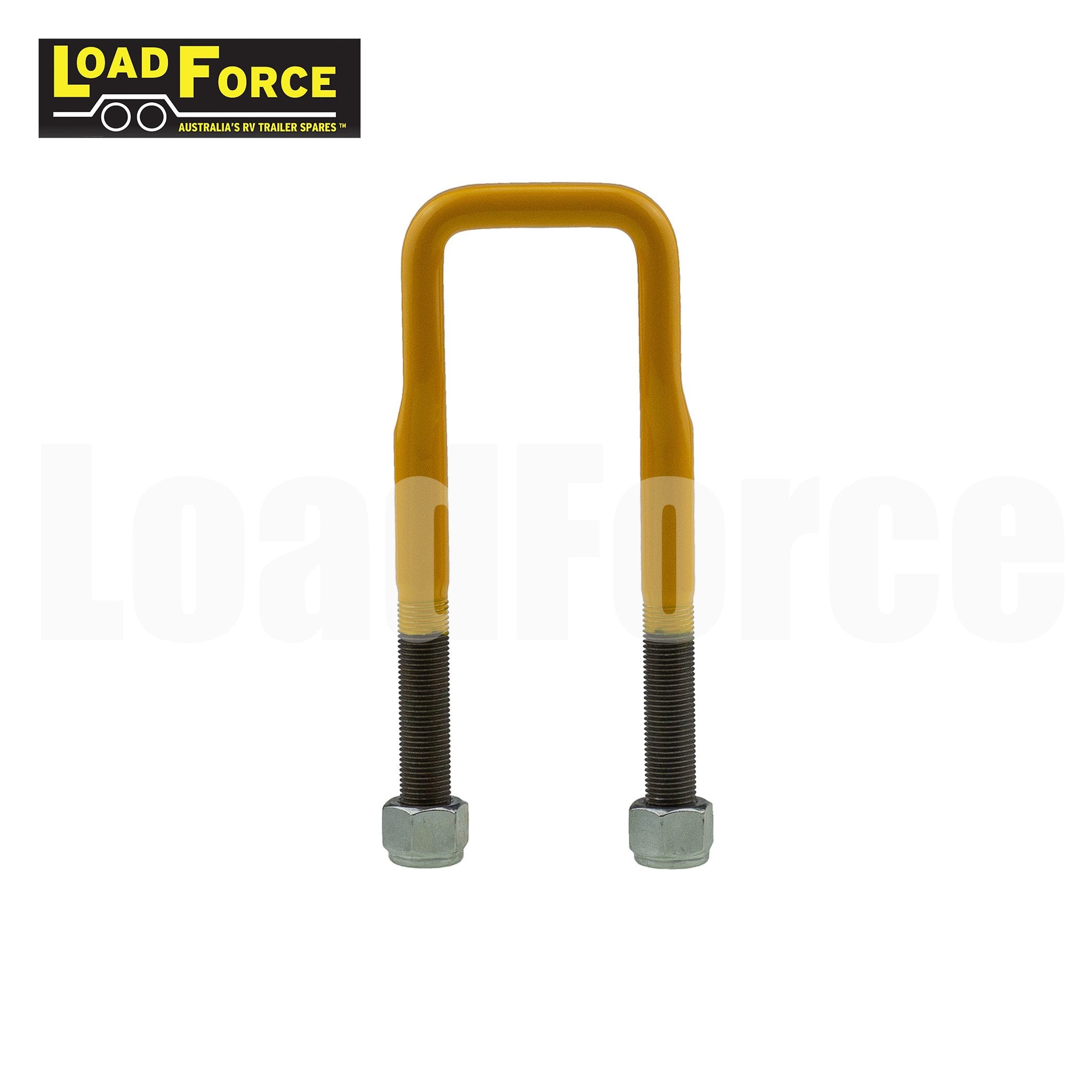 LoadForce caravan camper suspension u-bolt 45mm square yellow