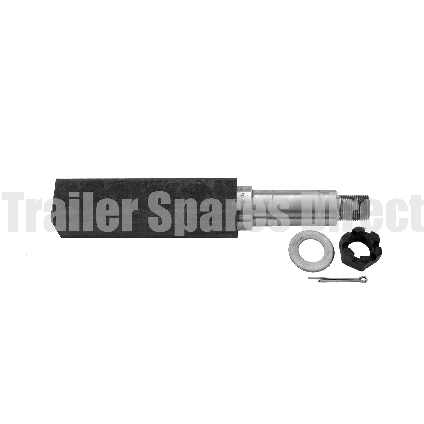 Stub axle 45mm square 12 inch (305mm) long parallel bearing turn - Trailer Spares Direct