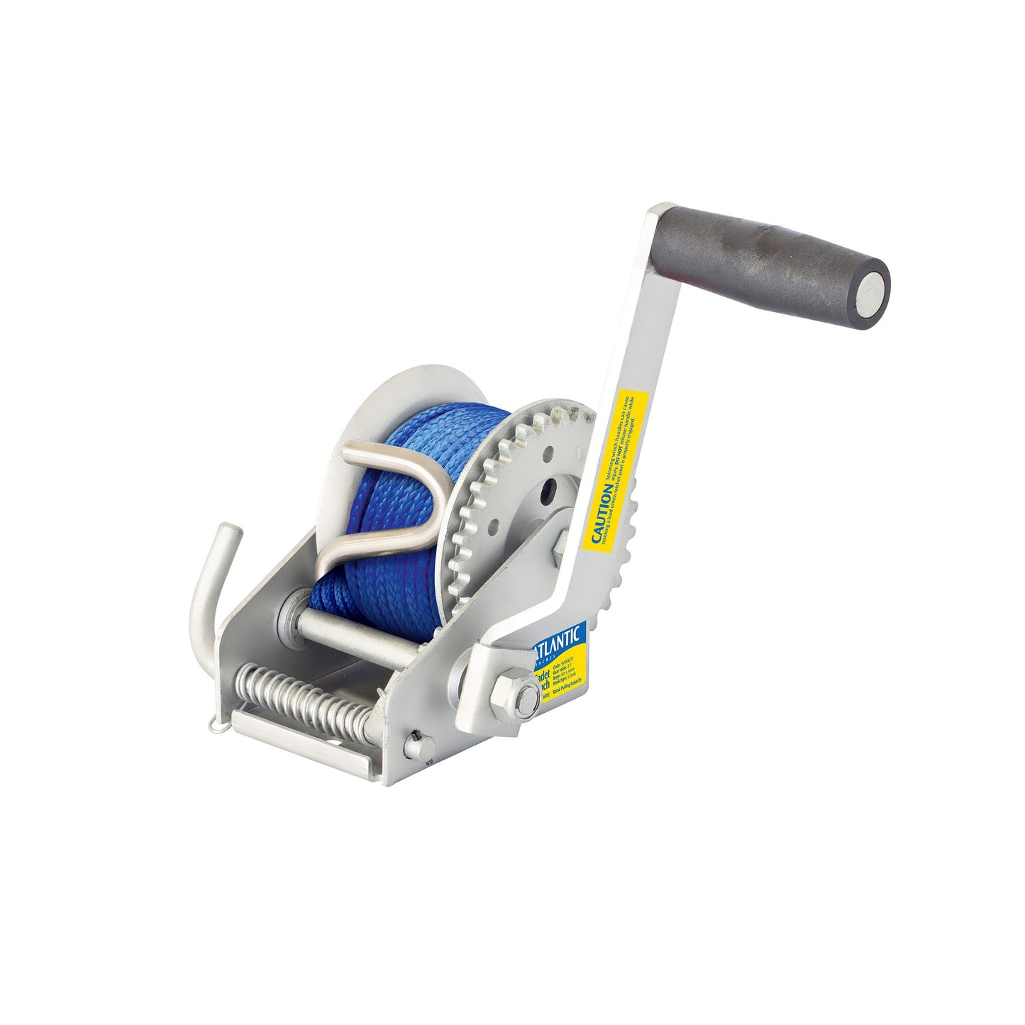 Tinny winch 3:1 - 6m rope with S hook - removable handle - Trailer Spares Direct