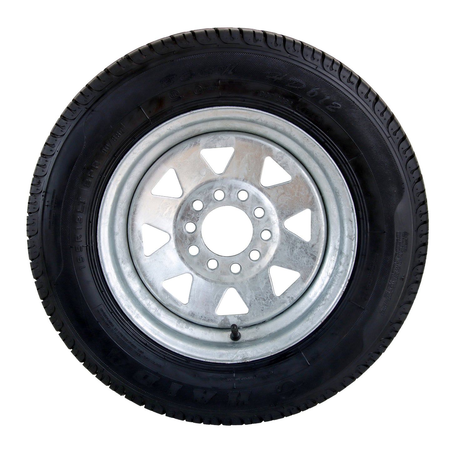 Steel Rim 13x4.5 inch Holden HT stud pattern (5 x 108mm PCD) with 670kg Tyre - Galvanized