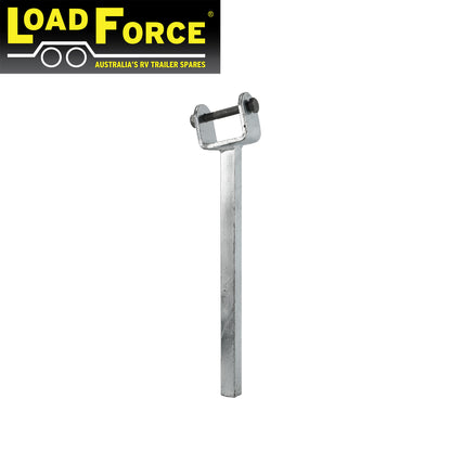 12 inch wood yoke angled 20mm stem galvanised - Trailer Spares Direct