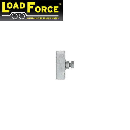Weld-on zinc 3 inch tube adjuster including bolt for mudguard support bracket - Trailer Spares Direct