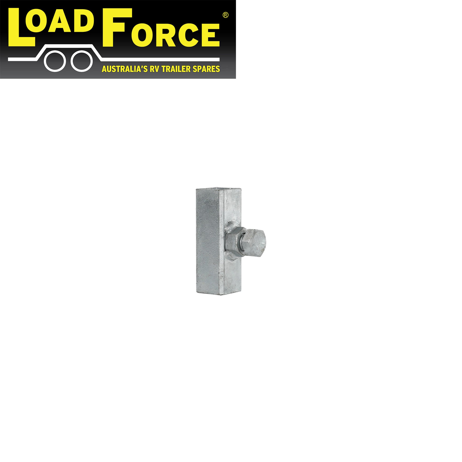 Weld-on zinc 3 inch tube adjuster including bolt for mudguard support bracket - Trailer Spares Direct