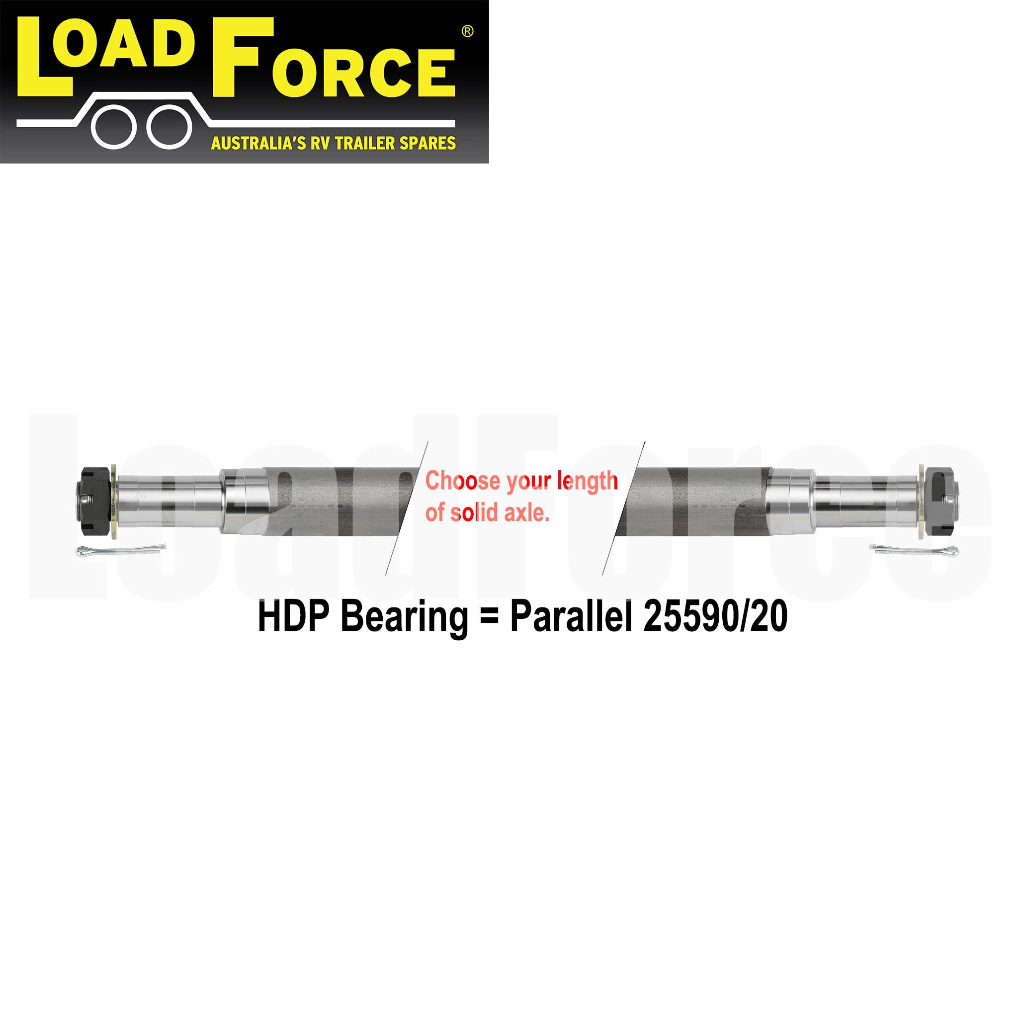 60mm round camper trailer axle parallel 25590 bearing