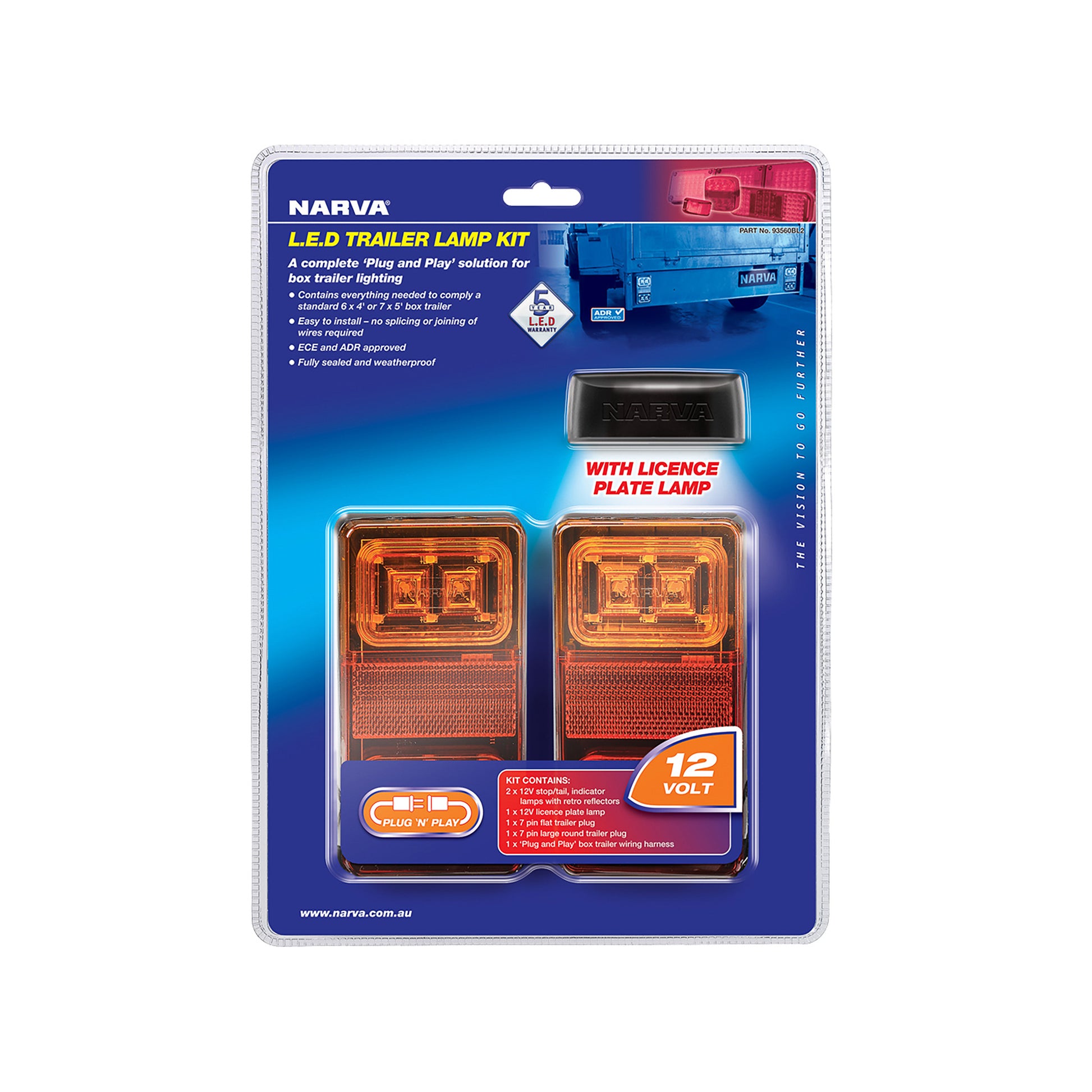 Narva LED Plug & Play Trailer Lamp Kit 12v Rectangle - Trailer Spares Direct