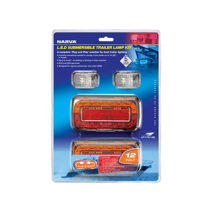 Narva LED Plug & Play Marine Trailer Lamp Kit with Side Markers 12v - Trailer Spares Direct