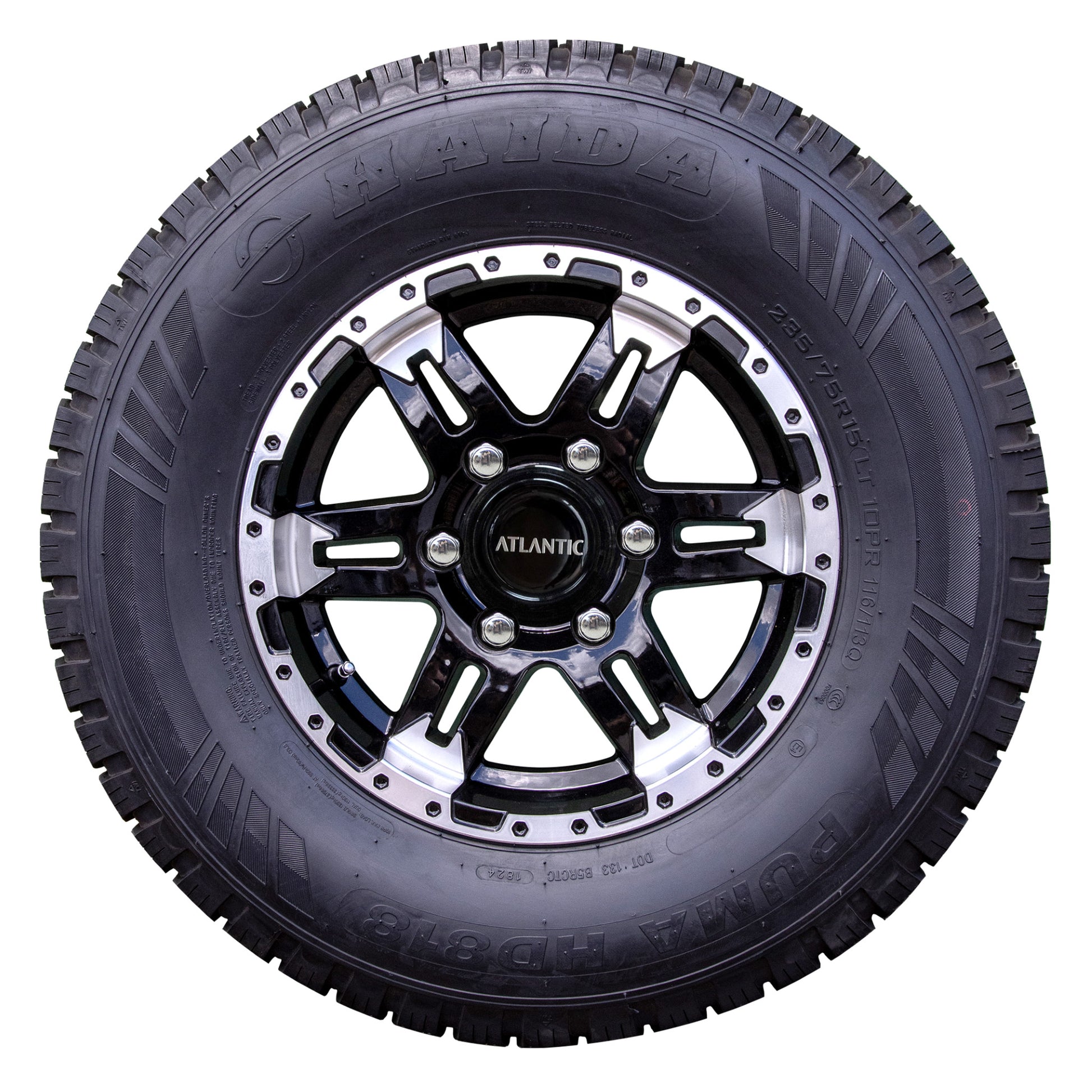 Predator Series 15X6 Alloy Wheel Land Cruiser Stud pattern with 15" 235 1250kg tyre - Trailer Spares Direct