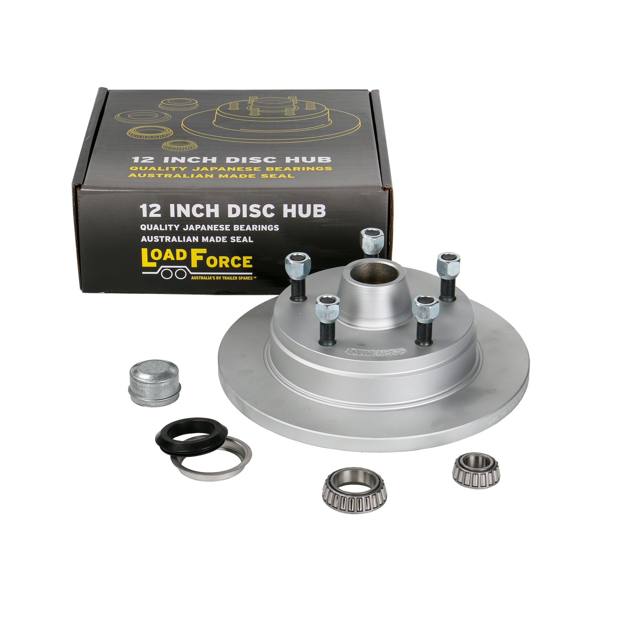 LoadForce disc hub 12 x 5/8 inch LandCruiser 5 stud slimline (Ford) bearing galvanised
