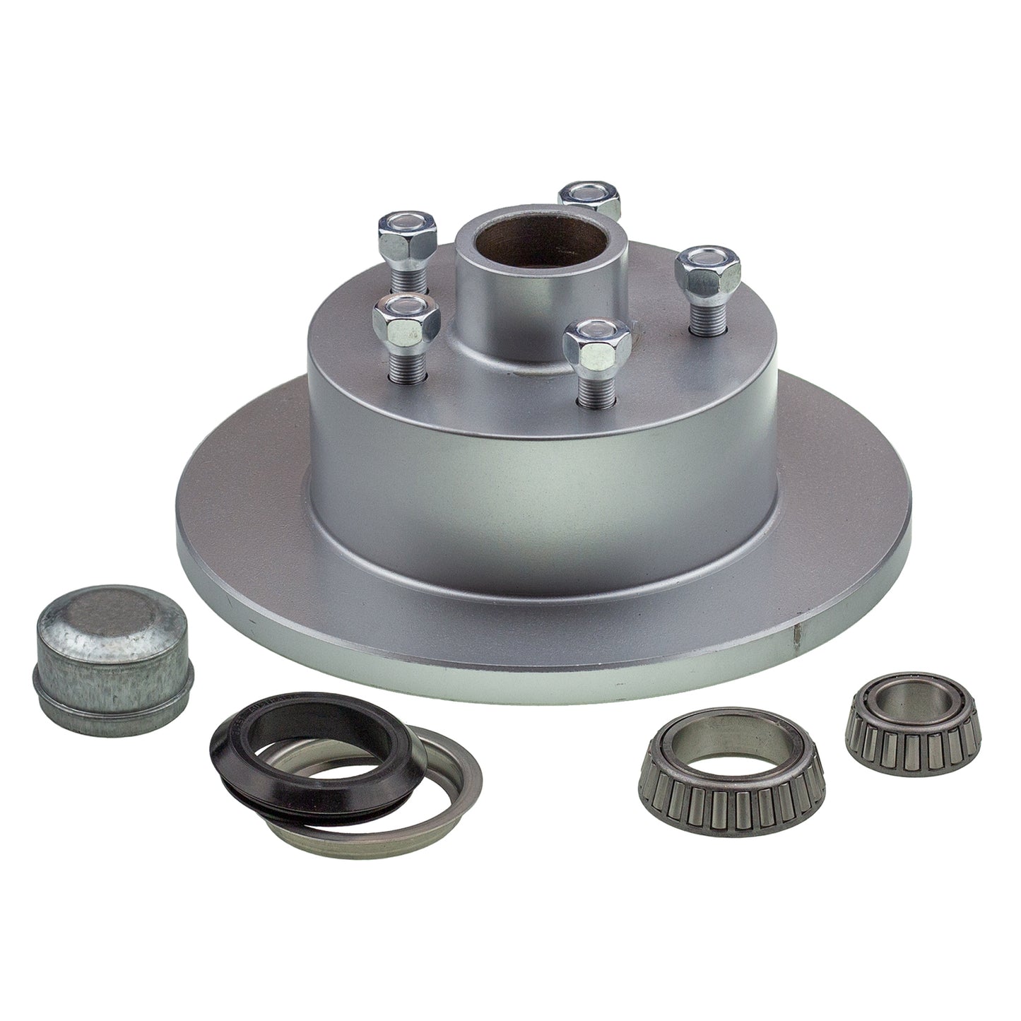 trailer disc brake hub 10 x 5/8 inch Commodore 5 stud slimline (Ford) bearing dacromet