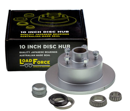Disc Brake Hub 10 x 5/8 inch Ford 5 stud slimline (Ford) bearing dacromet - Trailer Spares Direct