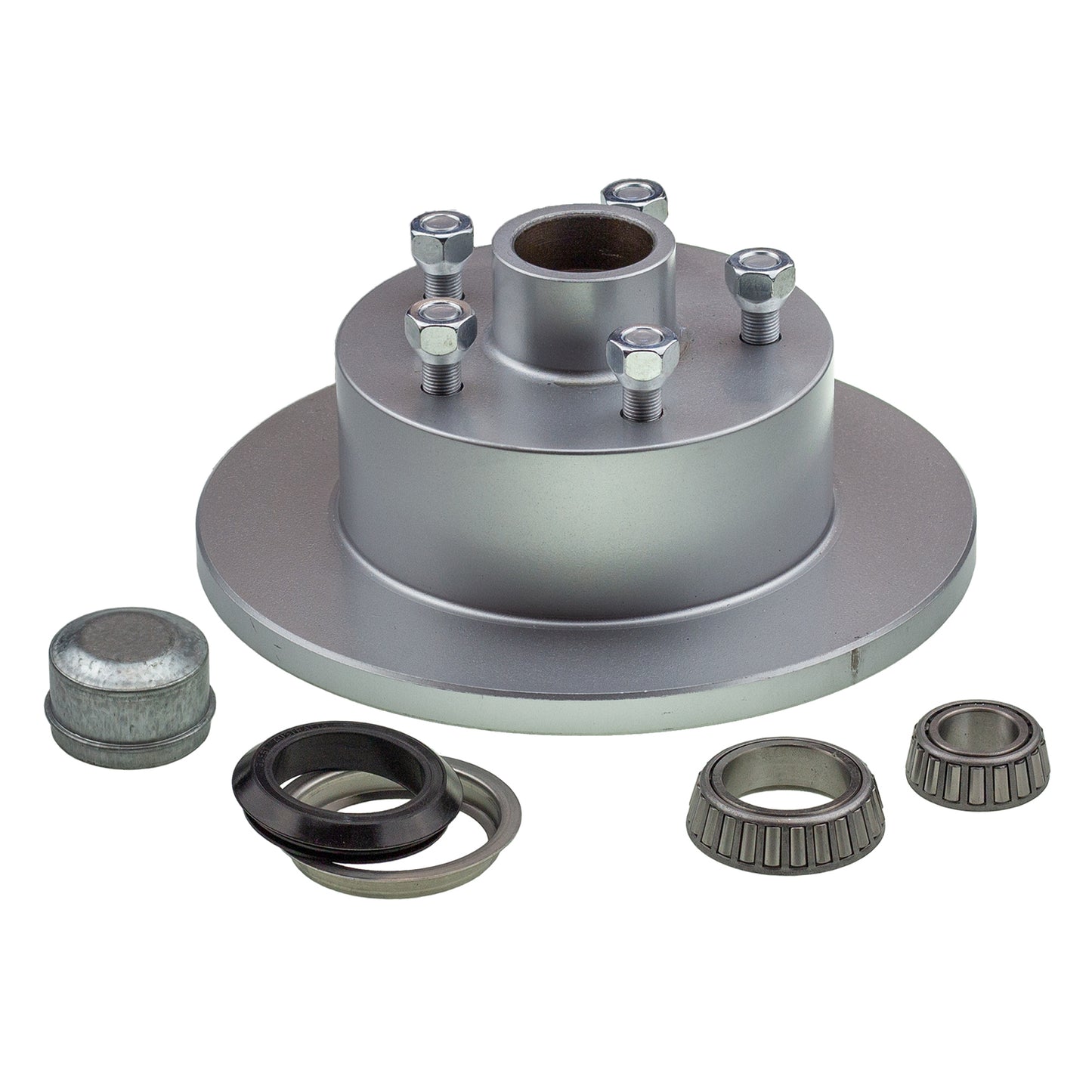 trailer disc brake hub 10 x 5/8 inch HQ 5 stud LM (Holden) bearing dacromet