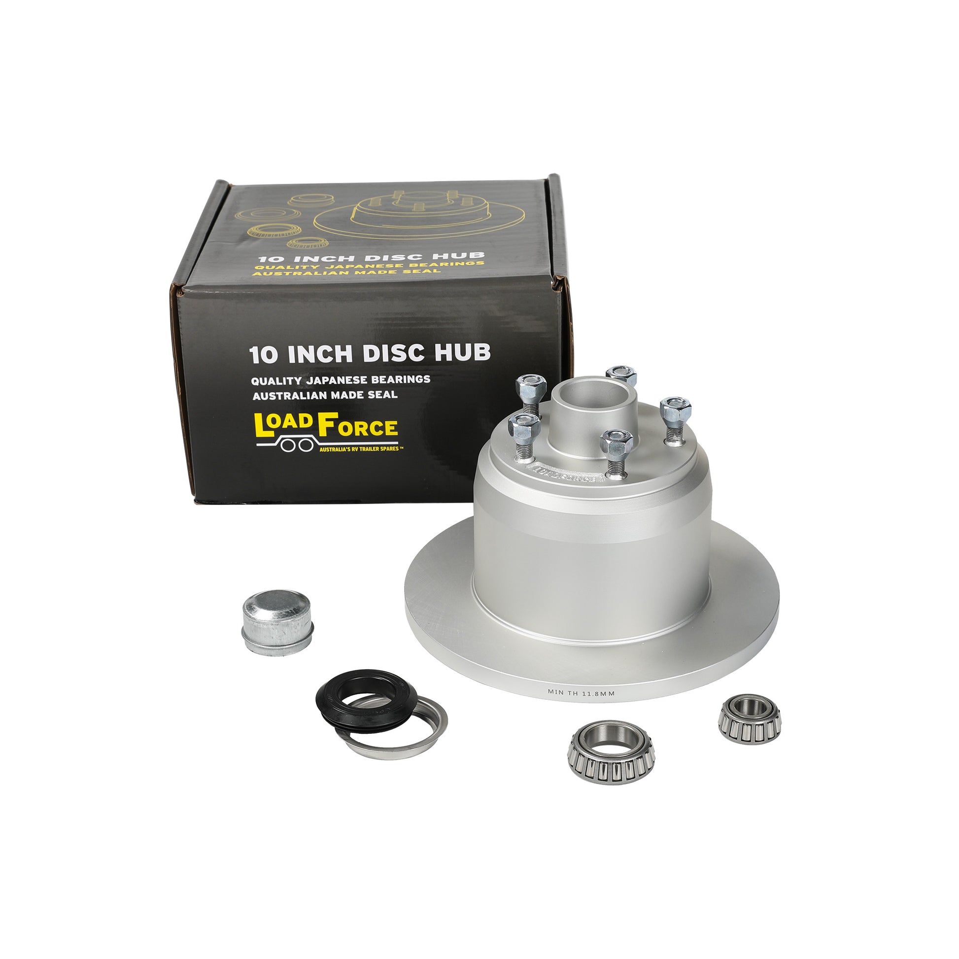 Velox disc hub 10 inch HT 5 stud LM (Holden) bearing dacromet - Trailer Spares Direct