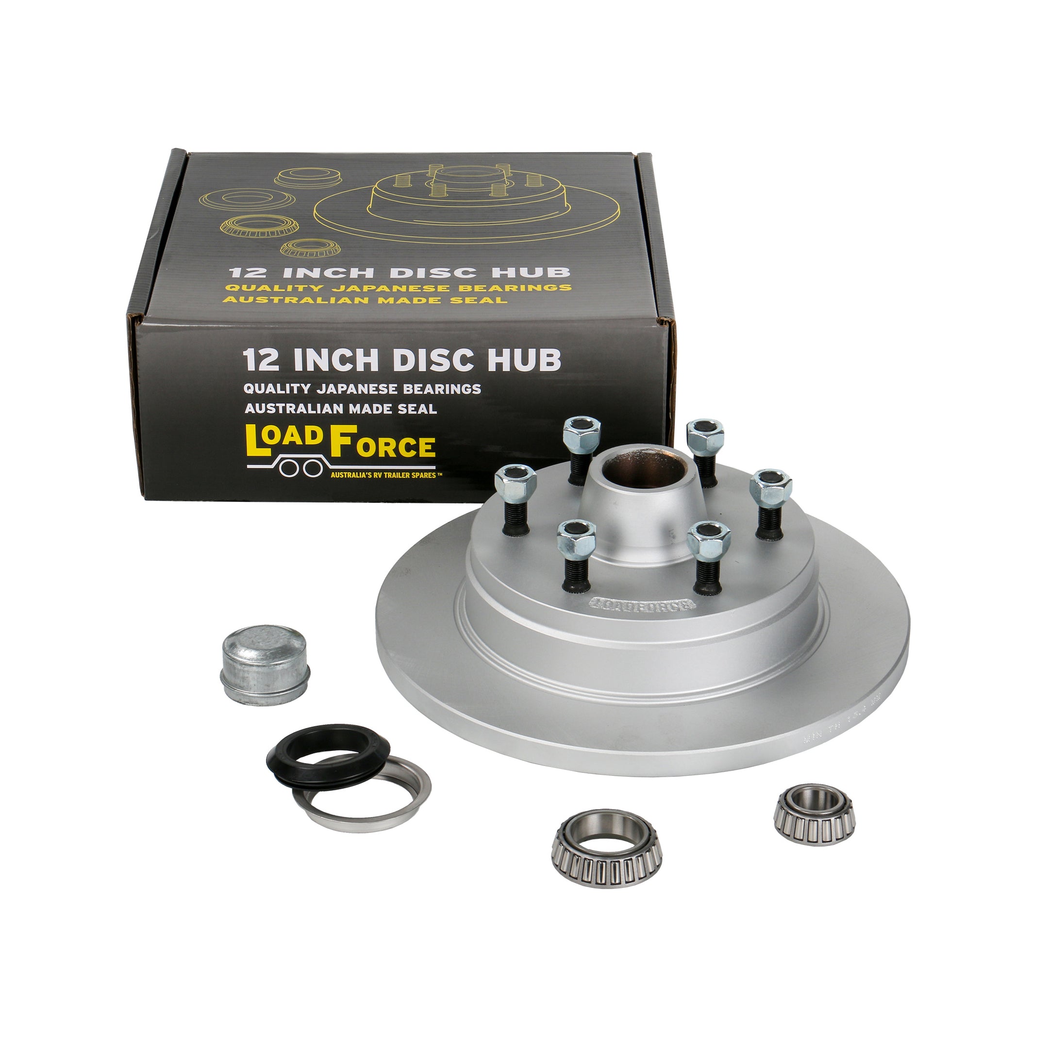 LoadForce Disc Hub 12 x 5/8 inch 6 Stud Slimline (Ford) Bearing Galvanised