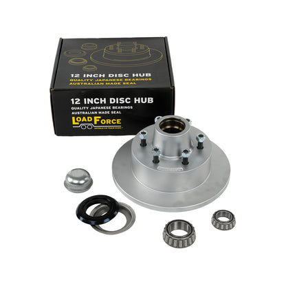 Disc Brake Hub 12 inch 6 stud TX 15123 and 30210 bearing dacromet - Trailer Spares Direct