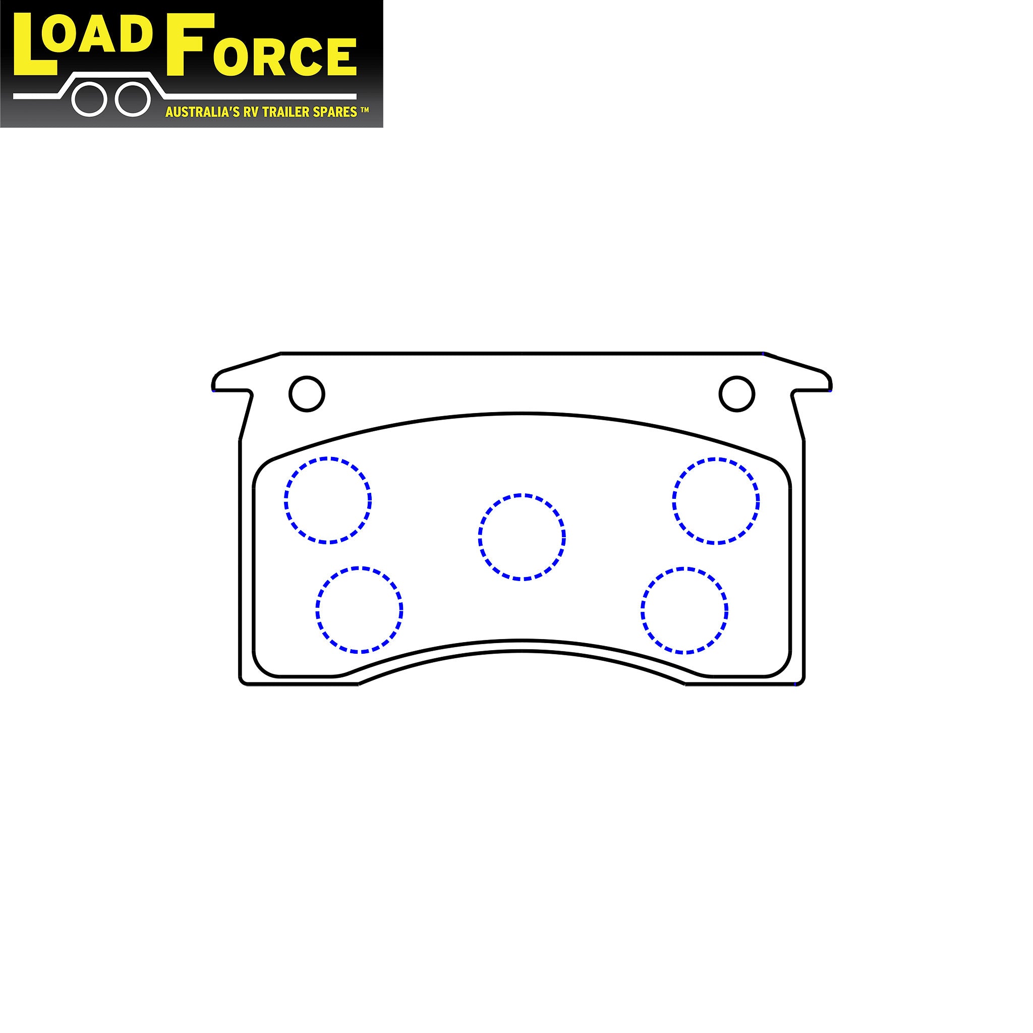 LoadForce disc brake pad set for TA100, TA200, Al-Ko, ARK, Meher & Trigg calipers