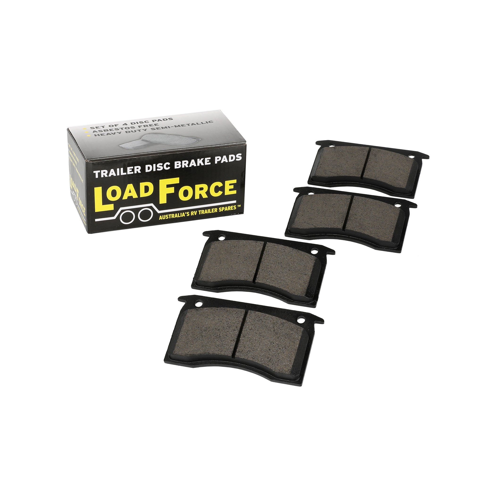 LoadForce disc brake pad set for TA100, TA200, Al-Ko, ARK, Meher & Trigg calipers