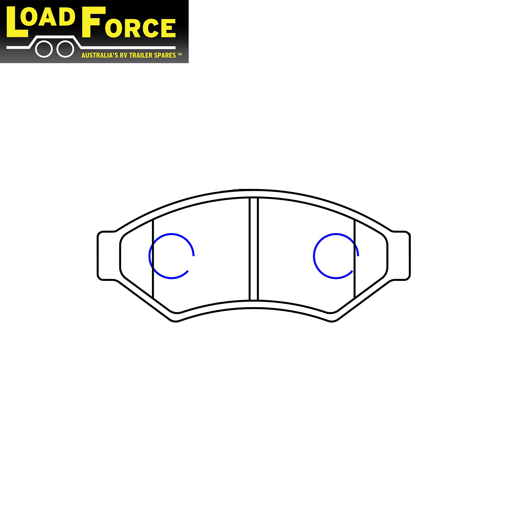 LoadForce disc brake pad set for TA300 & TA400, Al-Ko, Meher, Trojan caliper