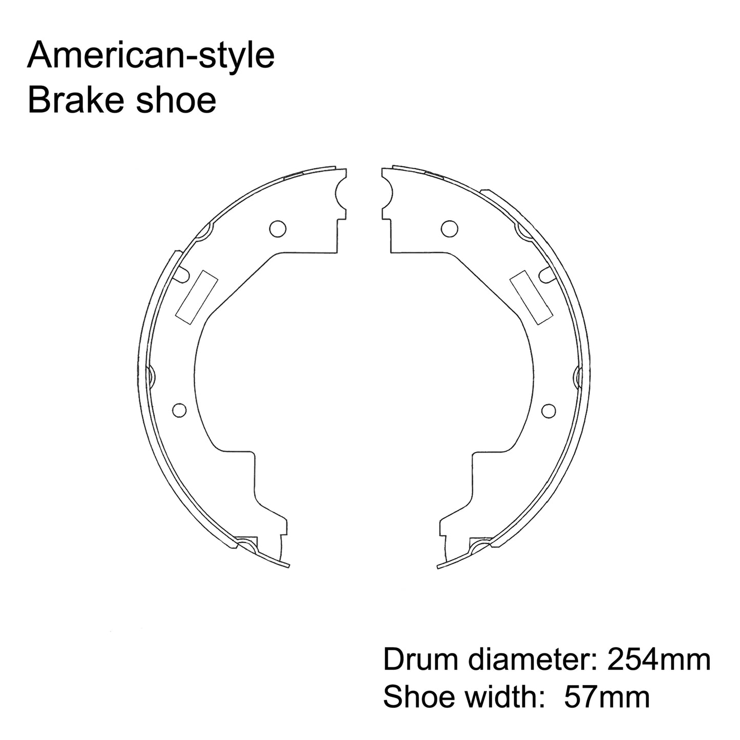 10 x 2.25 inch American Dexter electric brake shoes set of 4