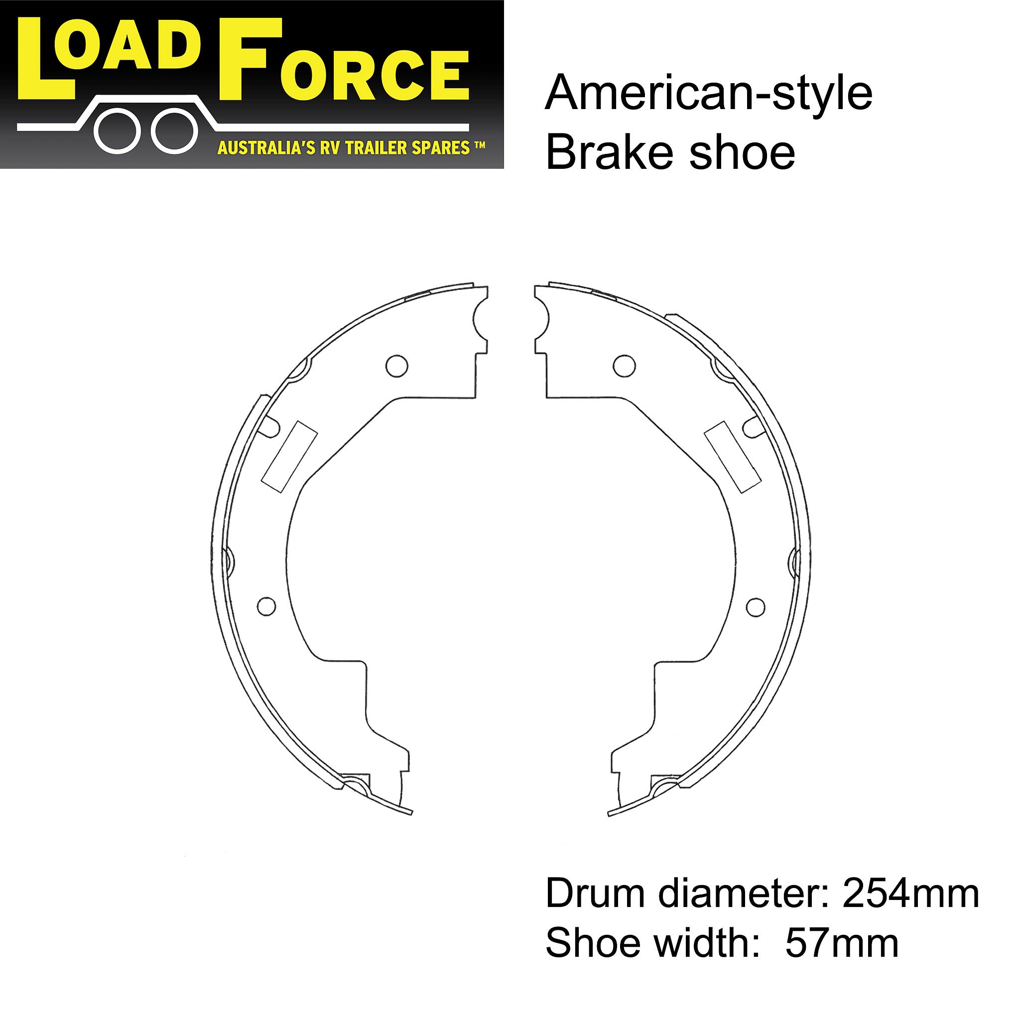 LoadForce 10 x 2.25 inch American Dexter electric brake shoes set of 4