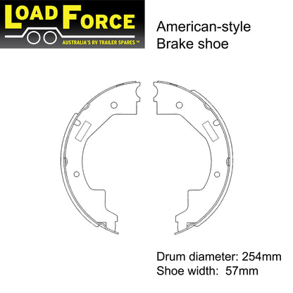 10 x 2.25 inch American Dexter electric brake shoes set of 4 - Trailer Spares Direct