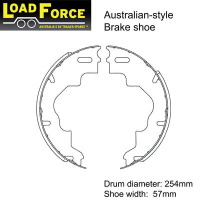 10 x 2.25 inch standard Australian electric brake shoe set of 4 - Trailer Spares Direct