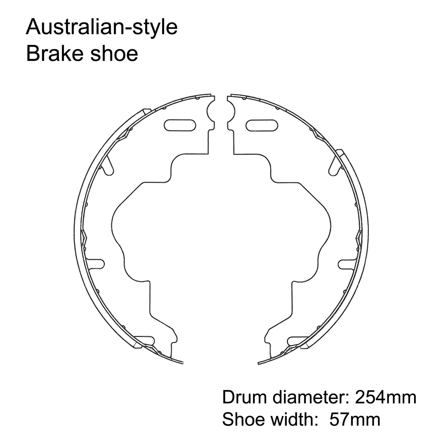 10 x 2.25 inch standard Australian electric brake shoe set of 4