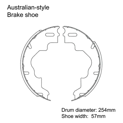 10 x 2.25 inch standard Australian electric brake shoe set of 4