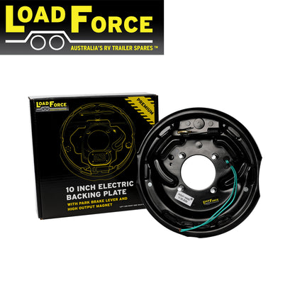 10 inch right side electric backing plate assembly with park brake - Trailer Spares Direct