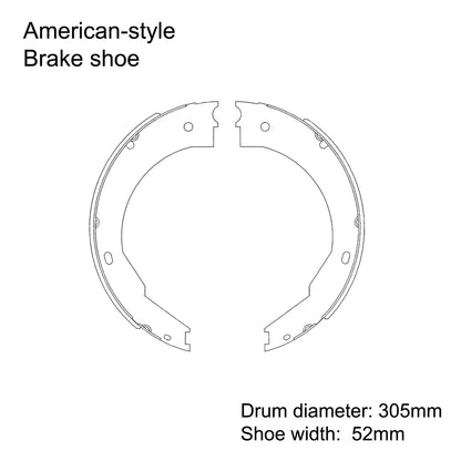 12 x 2 inch American Dexter electric brake shoe set of 4