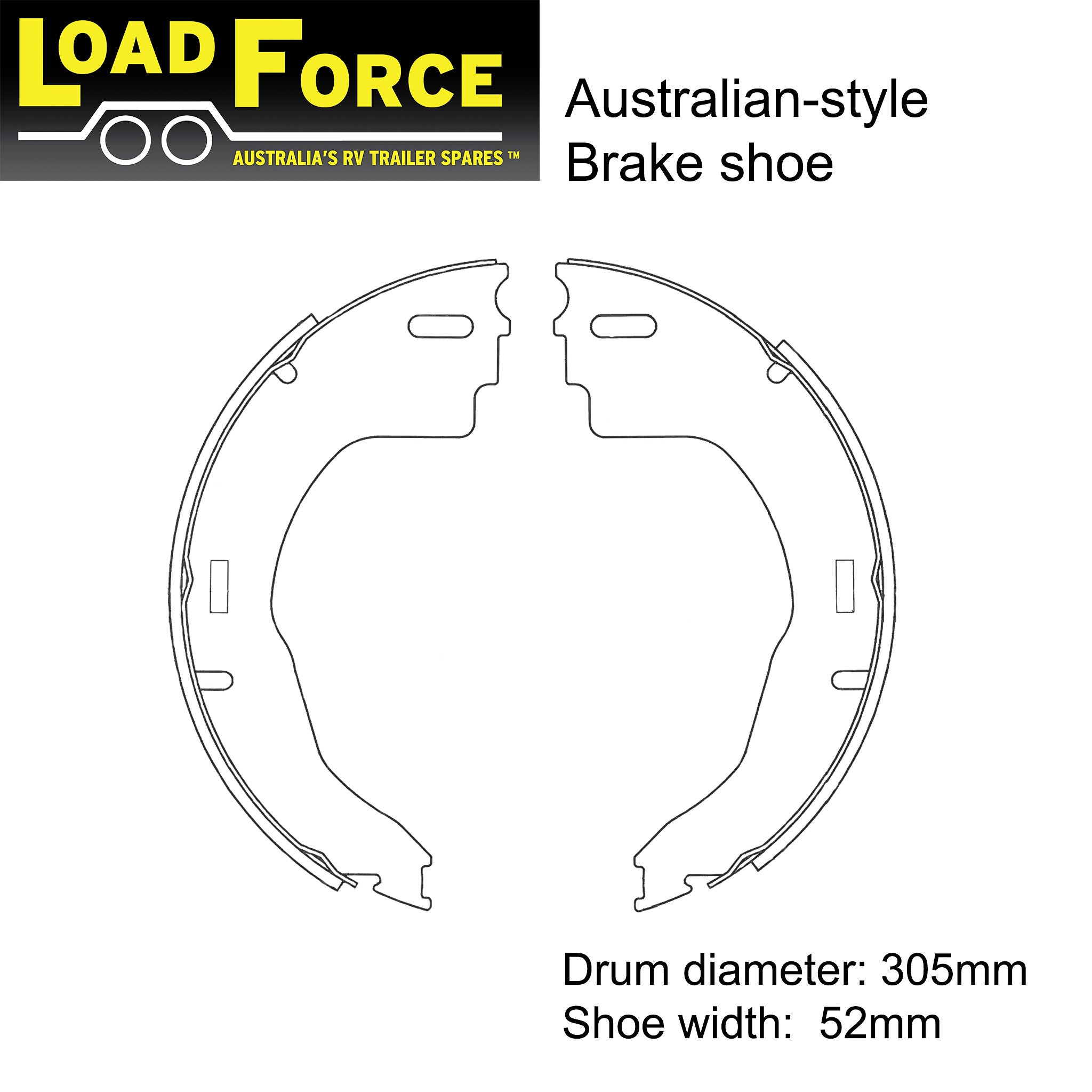 LoadForce 12 x 2 inch standard Australian electric brake shoes set of 4