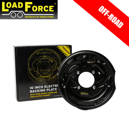 10 inch Off Road Electric Backing Plate Assembly Left Hand - Trailer Spares Direct